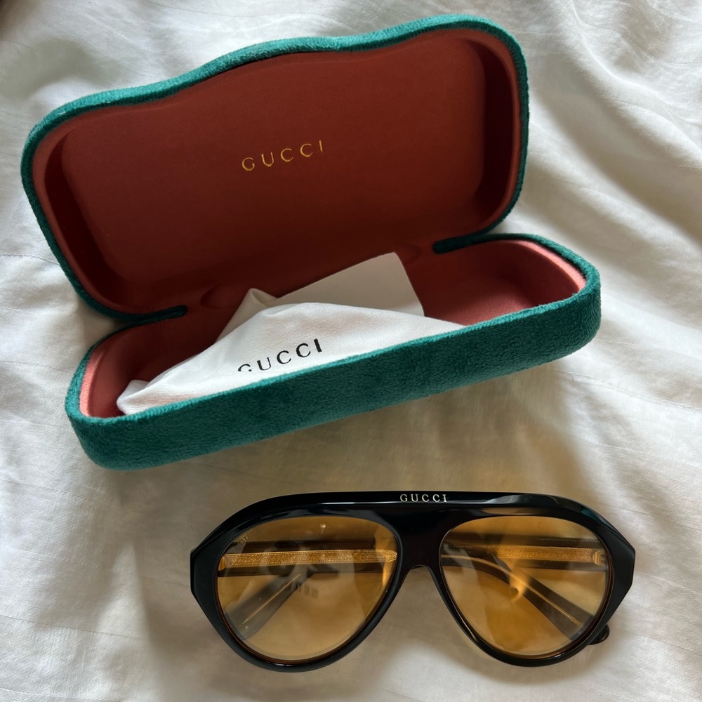 Gucci yellow lense aviator sunglasses